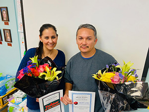 December 2022 Teacher of the Month: Annabelle Cerezo and Employee of the Month: Alfredo Alvarez